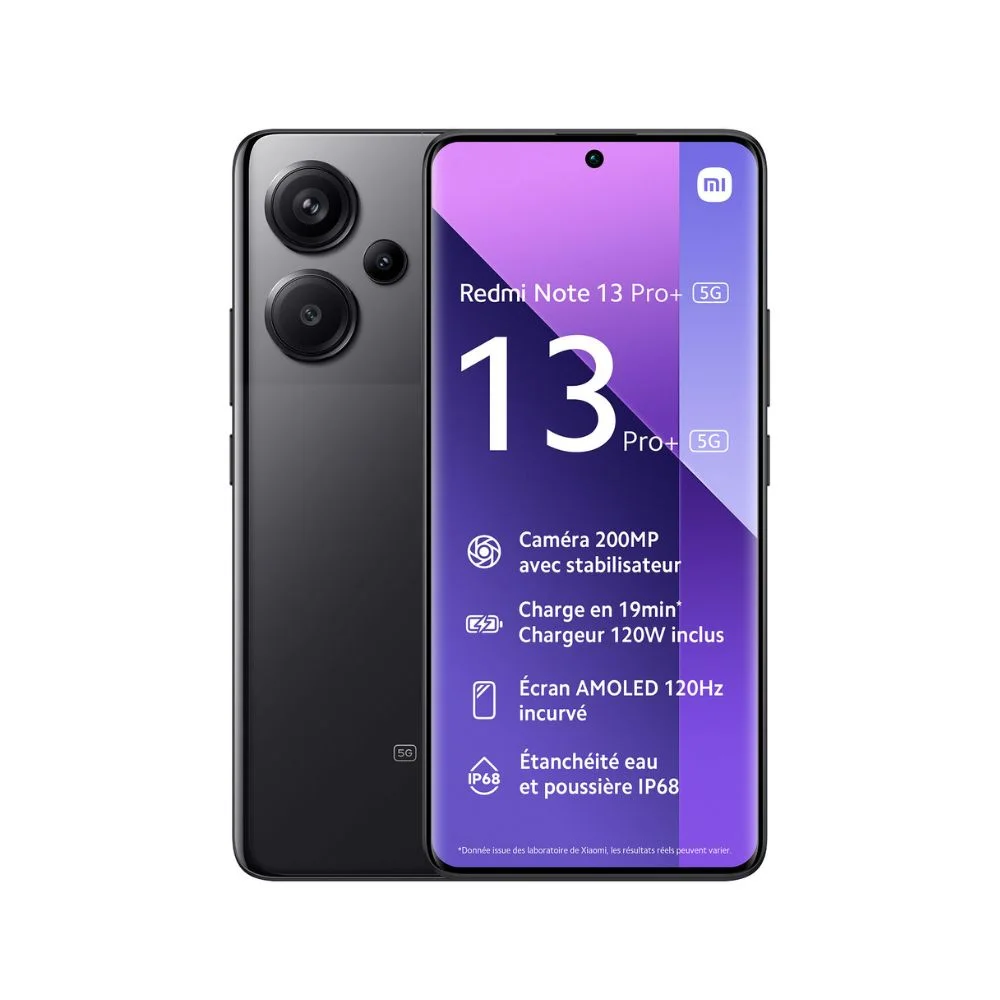 Xiaomi Redmi Note 13 Pro Plus 5G – Écran AMOLED 120 Hz, 200 MP & Charge 120W | MobilePro.ma